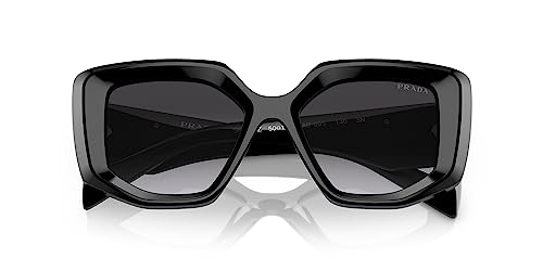 Prada PR 14ZS Black Aviator Sunglasses Grey Gradient