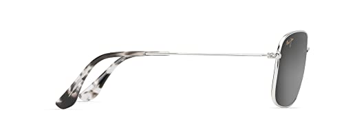 Maui Jim Polarized Aviator Sunglasses, Silver/Neutral Grey