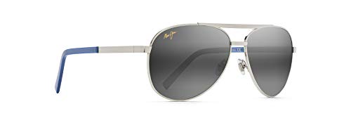 Maui Jim Seacliff Polarized Aviator Sunglasses Silver Grey