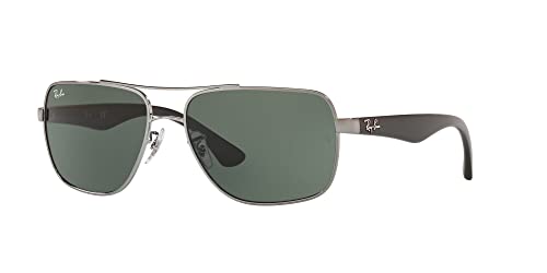 Ray-Ban Men's Gunmetal Aviator Sunglasses, Green 60mm