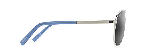 Maui Jim Seacliff Polarized Aviator Sunglasses Silver Grey