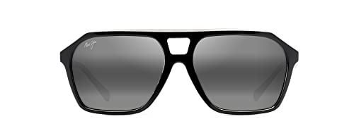 Maui Jim Men's Wedges Polarized Aviator Sunglasses - Black