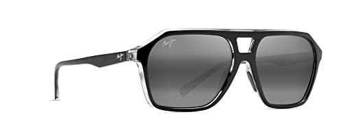 Maui Jim Men's Wedges Polarized Aviator Sunglasses - Black