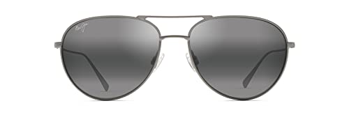 Maui Jim Walaka Polarized Aviator Sunglasses, Unisex, Titanium
