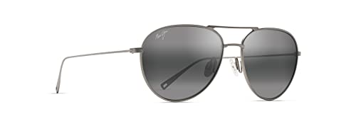 Maui Jim Walaka Polarized Aviator Sunglasses, Unisex, Titanium