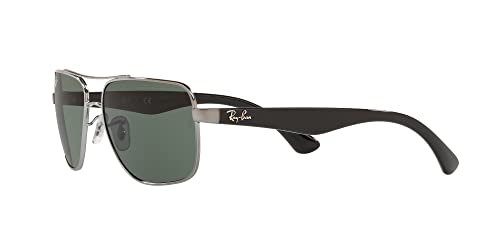 Ray-Ban Men's Gunmetal Aviator Sunglasses, Green 60mm