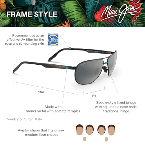 Maui Jim Matte Black Aviator Sunglasses