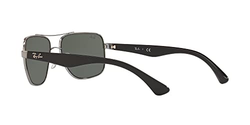 Ray-Ban Men's Gunmetal Aviator Sunglasses, Green 60mm