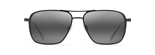 Maui Jim Polarized Aviator Sunglasses, Beaches, Black Matte/Neutral Grey