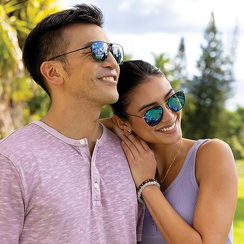 Maui Jim Polarized Aviator Sunglasses, Beaches, Black Matte/Neutral Grey