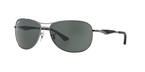 Ray-Ban RB3519 Aviator Sunglasses - Gunmetal/Green - 59mm