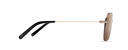 Maui Jim Mano Polarized Aviator Sunglasses, Gold Stripe
