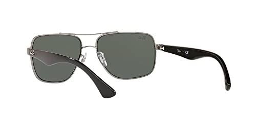 Ray-Ban Men's Gunmetal Aviator Sunglasses, Green 60mm