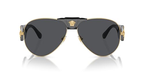 Versace Gold Aviator Sunglasses with Dark Grey 62MM Lens