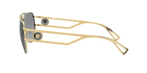 Versace Gold Metal Aviator Sunglasses with Grey Lens