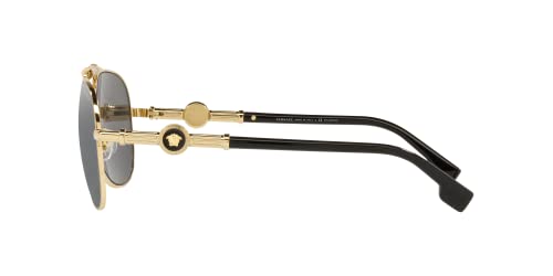 Versace Aviator Sunglasses: Gold Frame, Polarized Grey Lenses