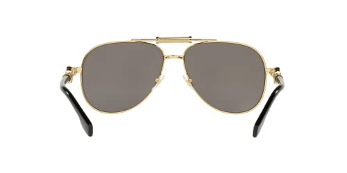 Versace Aviator Sunglasses: Gold Frame, Polarized Grey Lenses