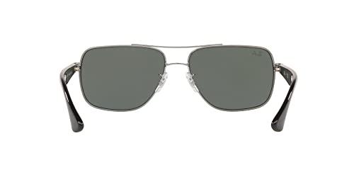 Ray-Ban Men's Gunmetal Aviator Sunglasses, Green 60mm