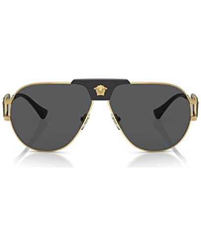 Versace Gold Aviator Sunglasses with Dark Grey Lenses