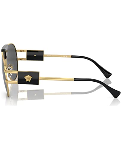 Versace Gold Aviator Sunglasses with Dark Grey Lenses