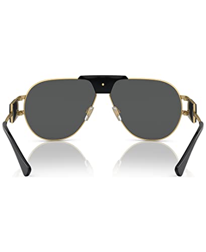 Versace Gold Aviator Sunglasses with Dark Grey Lenses