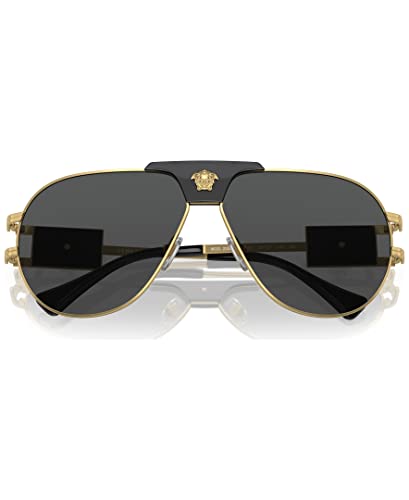 Versace Gold Aviator Sunglasses with Dark Grey Lenses