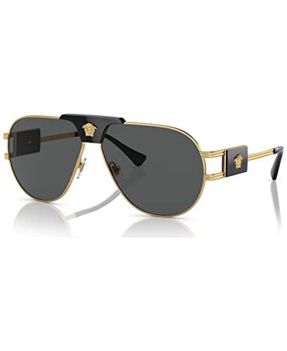 Versace Gold Aviator Sunglasses with Dark Grey Lenses