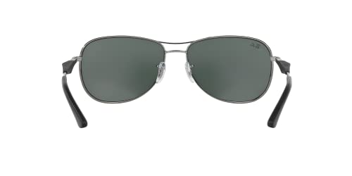 Ray-Ban RB3519 Aviator Sunglasses - Gunmetal/Green - 59mm