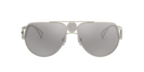 Versace Pale Gold Aviator Sunglasses with Silver Mirror