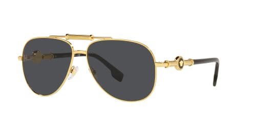 Versace Aviator Sunglasses with Gold Frame & Dark Lenses