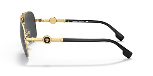 Versace Aviator Sunglasses with Gold Frame & Dark Lenses