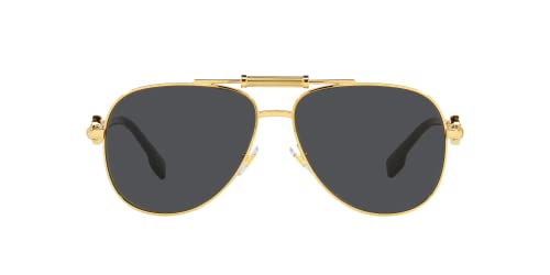 Versace Aviator Sunglasses with Gold Frame & Dark Lenses