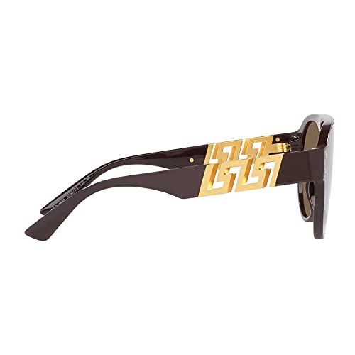 Versace Brown Plastic Aviator Sunglasses with Brown Lens