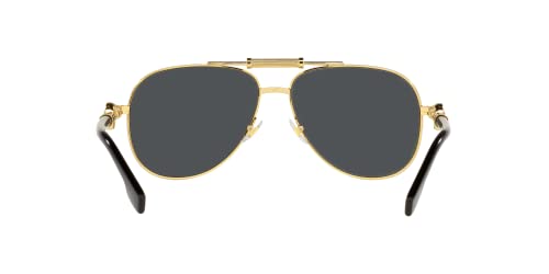 Versace Aviator Sunglasses with Gold Frame & Dark Lenses