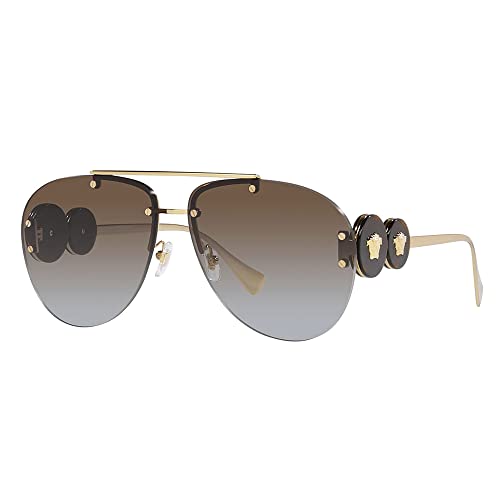 Versace Gold Aviator Sunglasses with Brown Gradient Lens