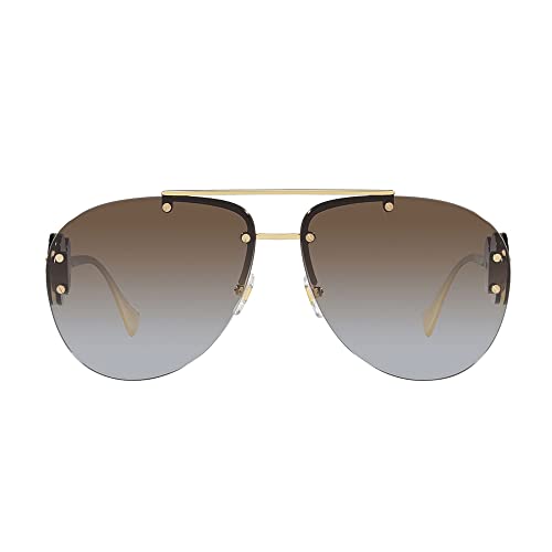 Versace Gold Aviator Sunglasses with Brown Gradient Lens