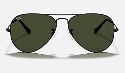 Ray-Ban RB3025 Black/G-15 Aviator Sunglasses + Designer Bundle