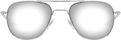 AO Original Pilot Sunglasses - SkyMaster Mirrored Glass Lenses - Bayonet Temple - Polarized