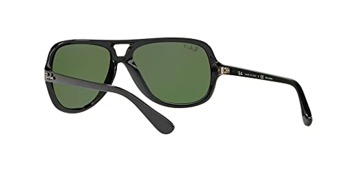 Ray-Ban Aviator Sunglasses, Black/Green Polarized Lens 59mm