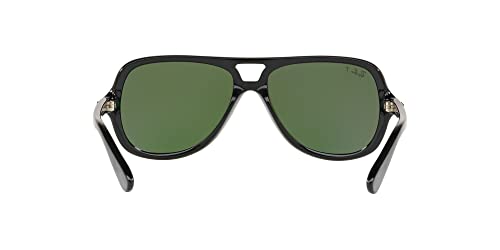 Ray-Ban Aviator Sunglasses, Black/Green Polarized Lens 59mm