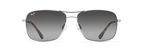 Maui Jim Polarized Aviator Sunglasses, Silver/Neutral Grey