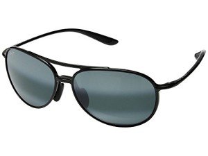 Maui Jim Alelele Bridge Polarized Aviator Sunglasses in Black