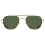 AO Original Pilot Sunglasses - Gold - Calobar Green SkyMaster Glass Lenses - Bayonet Temple - Polarized - 57-20-140