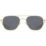 AO Original Pilot Sunglasses - Gold - True Color Gray AOLite Nylon Lenses - Bayonet Temple - Polarized - 55-20-140