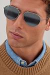 Maui Jim Walaka Polarized Aviator Sunglasses, Unisex, Titanium