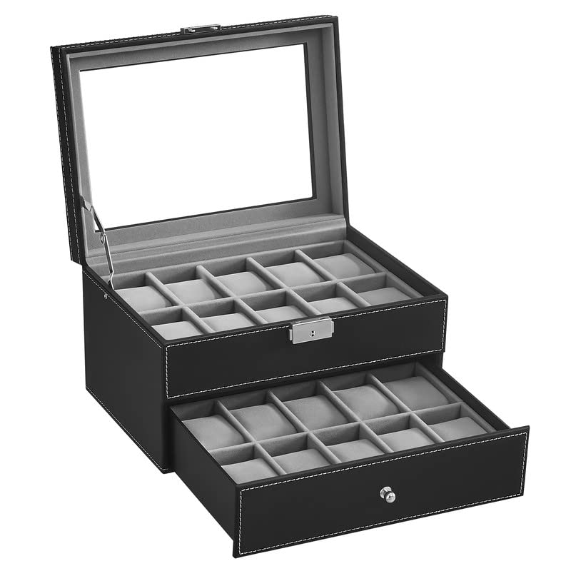 20-Slot Lockable Watch Box by SONGMICS