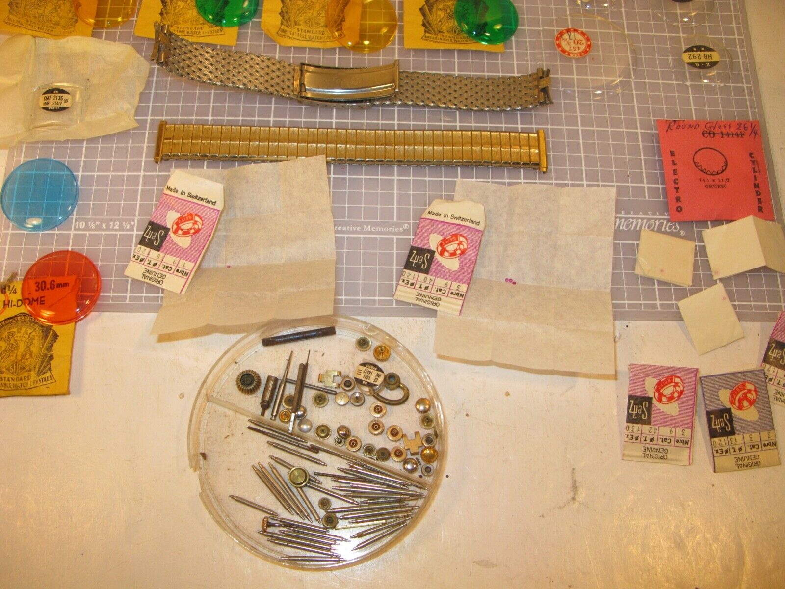 Vintage Watch Parts Lot with Crystals & Jewels