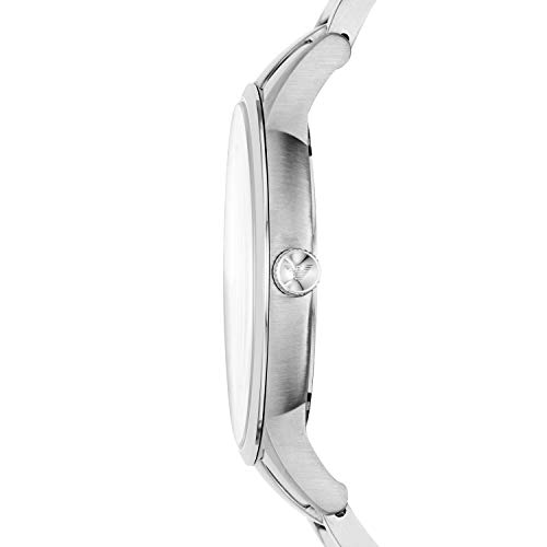 Emporio Armani Watch for Men, Three Hand Date Movement, 43 mm Silver Stainless Steel Case with a Stainless Steel Strap, AR11181
