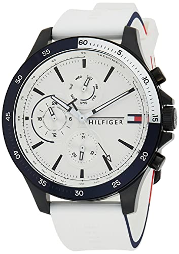 Tommy Hilfiger Analogue Multifunction Quartz Watch for Men with White Silicone Bracelet - 1791723