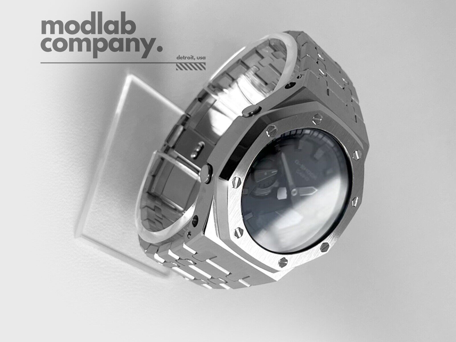 Men's Silver Custom G-Shock GA2100 Watch